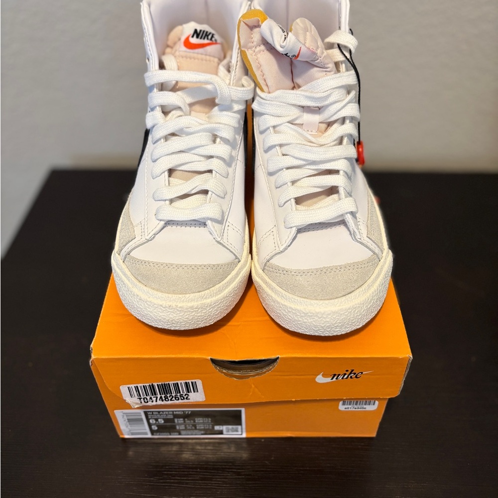 Nike Women’s White and Gray High-Top Sneakers